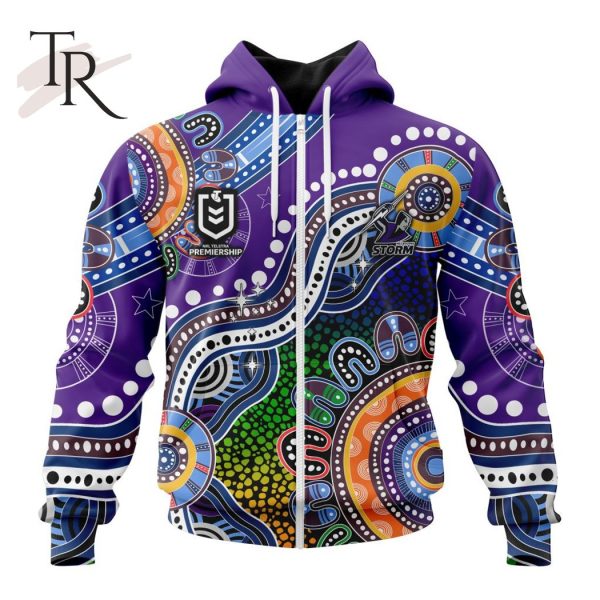 Personalized NRL Melbourne Storm Special Indigenous Design Hoodie 3D