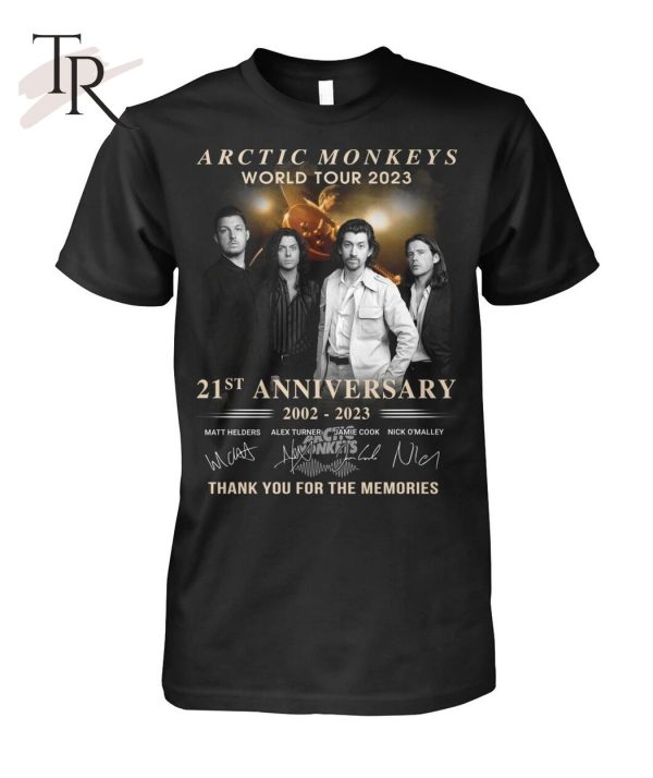 Arctic Monkeys World Tour 2023 21st Anniversary 2002 – 2023 Thank You For The Memories T-Shirt – Limited Edition