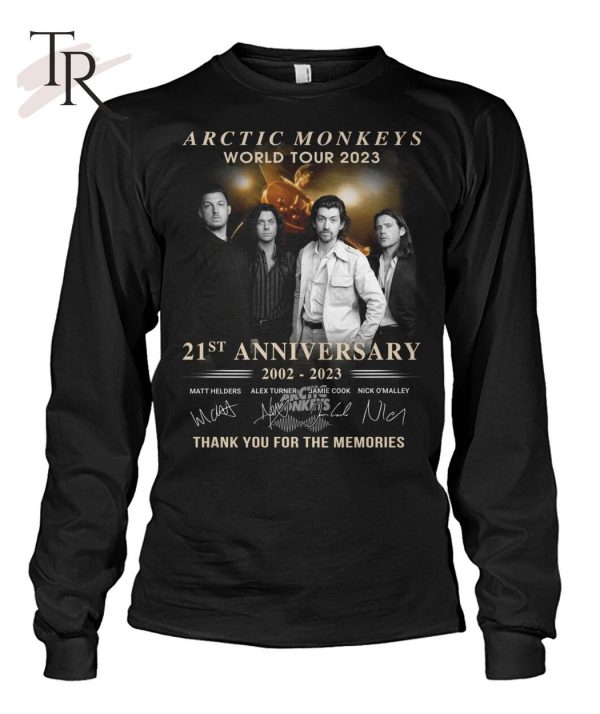 Arctic Monkeys World Tour 2023 21st Anniversary 2002 – 2023 Thank You For The Memories T-Shirt – Limited Edition