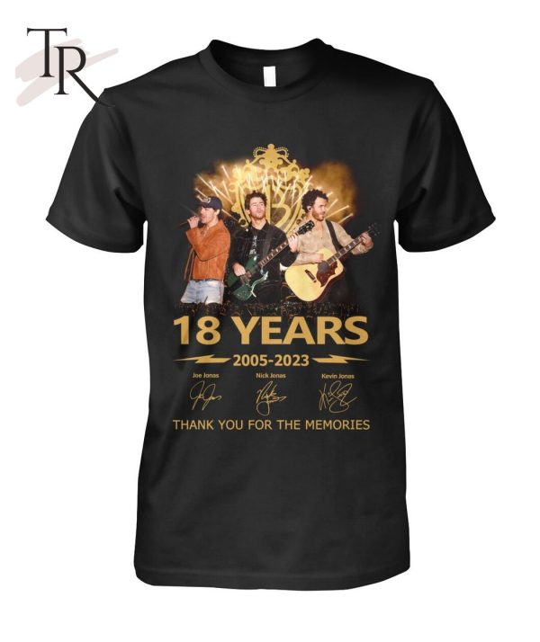 The Jonas Brothers 18 Years 2005 – 2023 Thank You For The Memories T-Shirt – Limited Edition