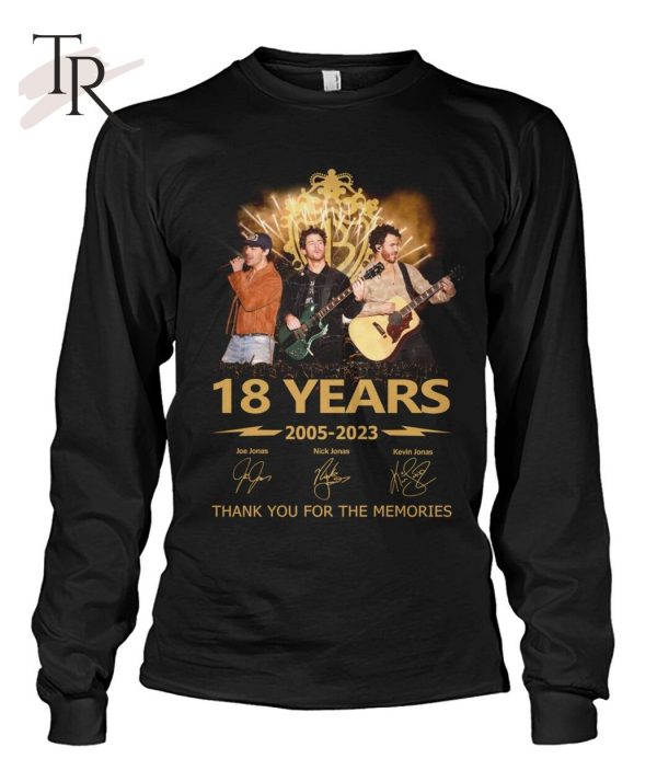 The Jonas Brothers 18 Years 2005 – 2023 Thank You For The Memories T-Shirt – Limited Edition