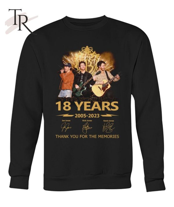 The Jonas Brothers 18 Years 2005 – 2023 Thank You For The Memories T-Shirt – Limited Edition