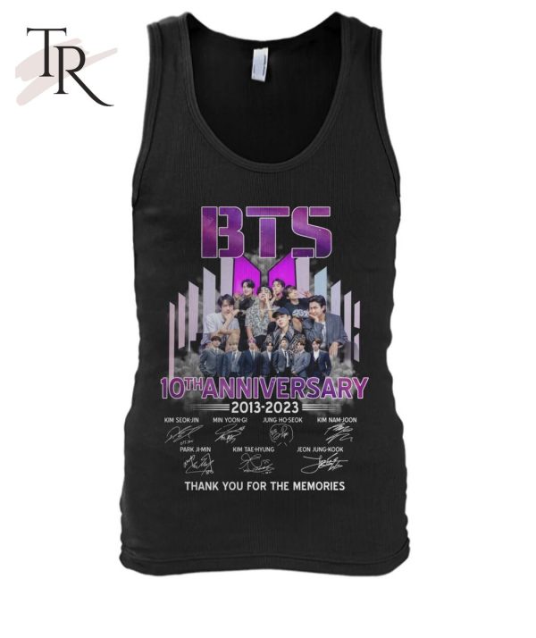 BTS 10th Anniversary 2013 – 2023 Signature Thank You For The Memories T-Shirt – Limited Edition