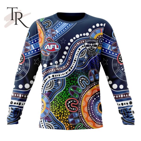 Personalized AFL Geelong Cats Special Indigenous Design Hoodie 3D