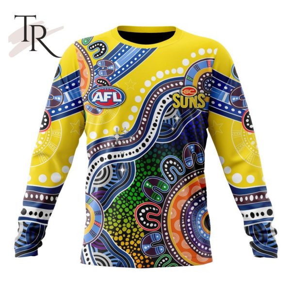 Personalized AFL Gold Coast Suns Special Indigenous Design Hoodie 3D