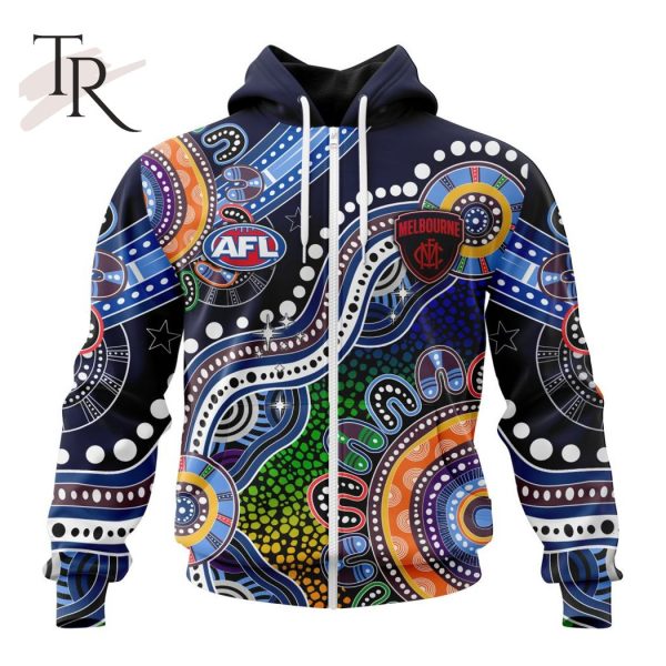 Personalized AFL Melbourne Football Club Special Indigenous Design Hoodie 3D