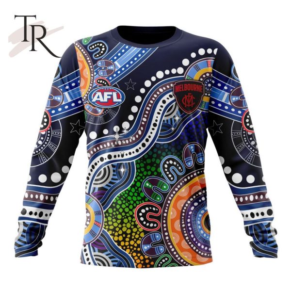 Personalized AFL Melbourne Football Club Special Indigenous Design Hoodie 3D