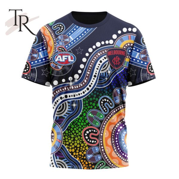 Personalized AFL Melbourne Football Club Special Indigenous Design Hoodie 3D