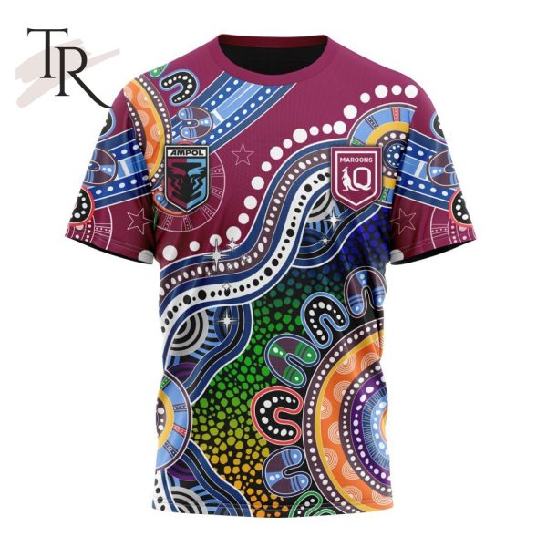 Personalized QLD Maroons Special Indigenous Design Hoodie 3D