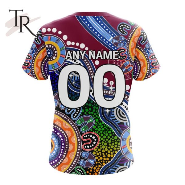 Personalized QLD Maroons Special Indigenous Design Hoodie 3D