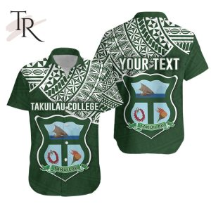 Custom Personalised Takuilau College Hawaiian Shirt Tonga Pattern