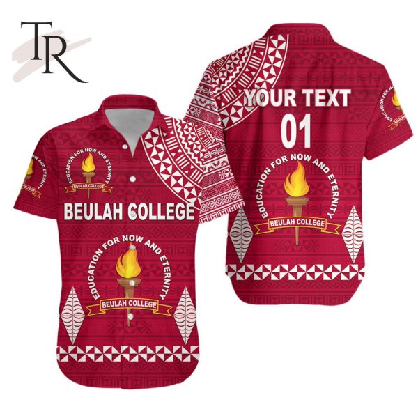 Custom Personalised Tonga Beulah College Hawaiian Shirt Simple Style, Custom Text And Number