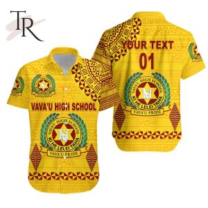 Custom Personalised Tonga Vava’u High School Hawaiian Shirt Simple Style – Yellow, Custom Text And Number