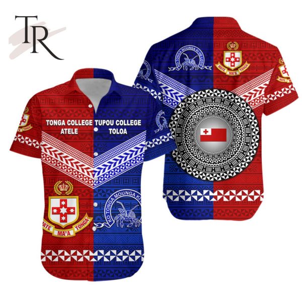 Kolisi Tonga College Atele And Tupou College Toloa Hawaiian Shirt Together – Original