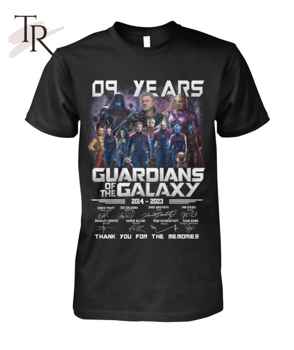 09 Years Guardians Of The Galaxy 2014 – 2023 Thank You For The Memories T-Shirt – Limited Edition