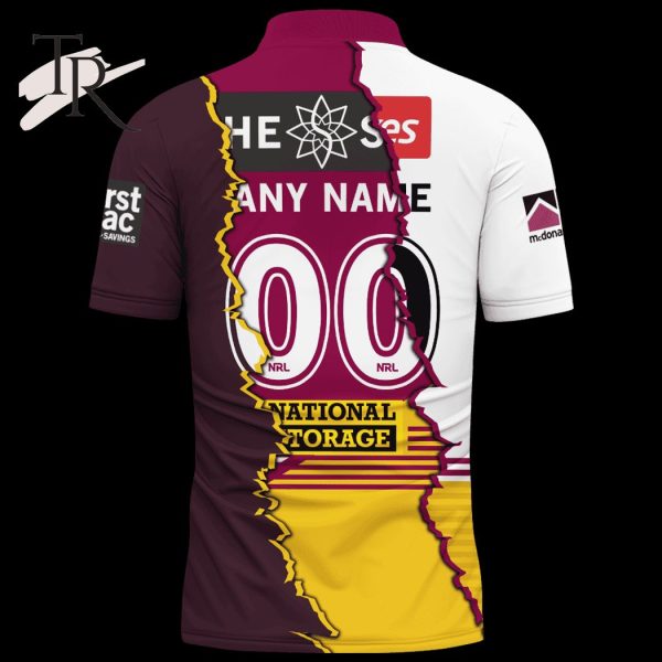 Custom Name And Number Brisbane Broncos NRL 2023 Mix Jerseys Hoodie 3D