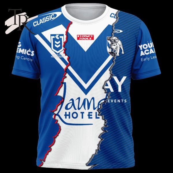 Custom Name And Number Canterbury Bankstown Bulldogs NRL 2023 Mix Jerseys Hoodie 3D