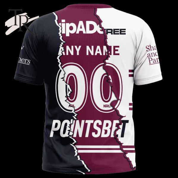 Custom Name And Number Manly Warringah Sea Eagles NRL 2023 Mix Jerseys Hoodie 3D