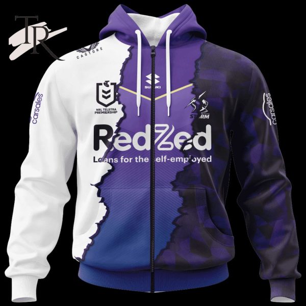 Custom Name And Number Melbourne Storm V2 NRL 2023 Mix Jerseys Hoodie 3D