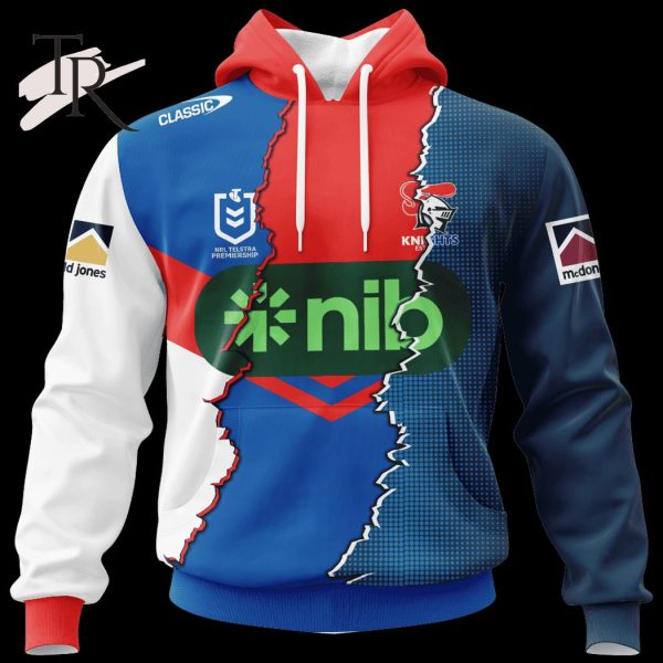 Custom Name And Number Newcastle Knights NRL 2023 Mix Jerseys Hoodie 3D