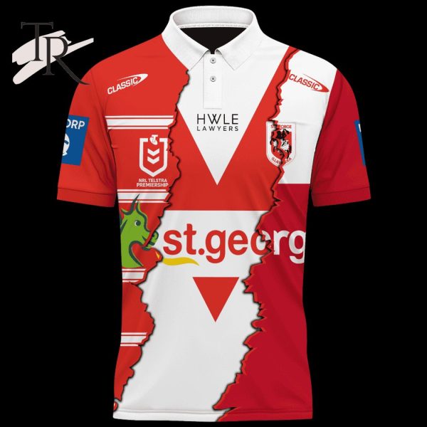 Custom Name And Number St George Illawarra Dragons NRL 2023 Mix Jerseys Hoodie 3D