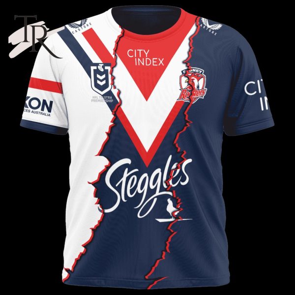 Custom Name And Number Sydney Roosters NRL 2023 Mix Jerseys Hoodie 3D