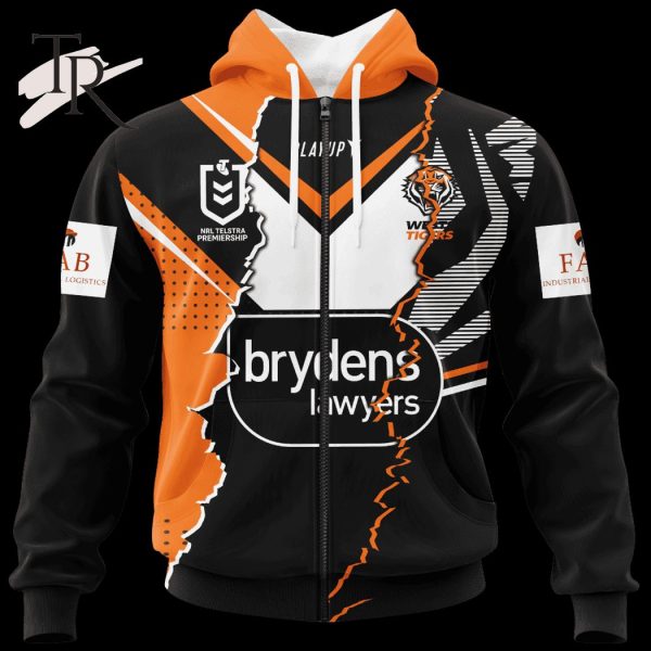 Custom Name And Number Wests Tigers NRL 2023 Mix Jerseys Hoodie 3D