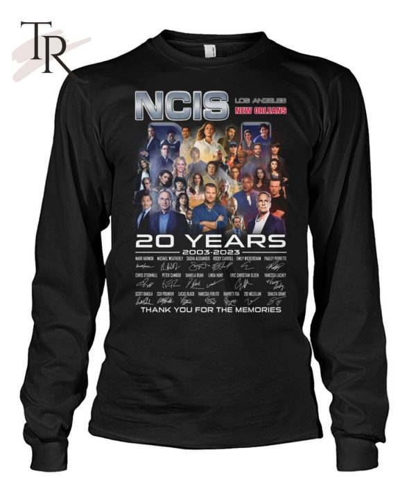 NCIS Los Angeles New Orleans 20 Years 2003 – 2023 Signature Thank You For The Memories T-Shirt – Limited Edition