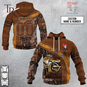Personalized NRL Newcastle Knights Leather leaf Style Hoodie 3D