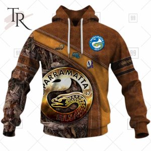 Personalized NRL Parramatta Eels Leather leaf Style Hoodie 3D