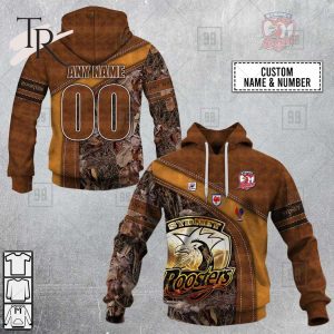 Personalized NRL Sydney Roosters Leather leaf Style Hoodie 3D