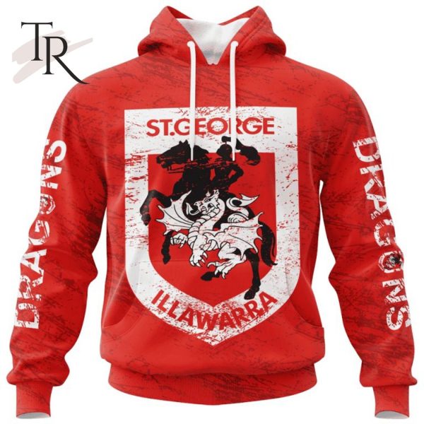 Personalized NRL St. George Illawarra Dragons Special Retro Logo Design Hoodie 3D