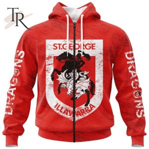 Personalized NRL St. George Illawarra Dragons Special Retro Logo Design Hoodie 3D