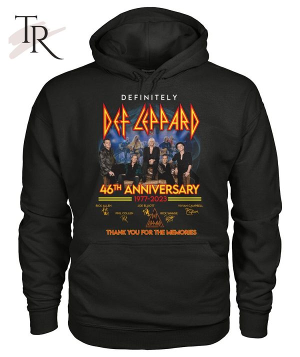 Definitely Def Leppard 46th Anniversary 1977 – 2023 Thank You For The Memories T-Shirt – Limited Edition