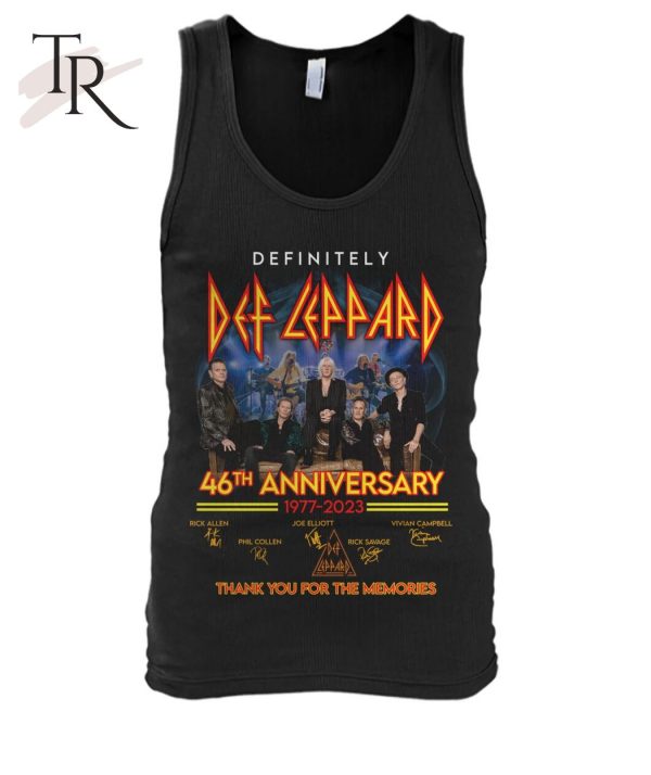 Definitely Def Leppard 46th Anniversary 1977 – 2023 Thank You For The Memories T-Shirt – Limited Edition