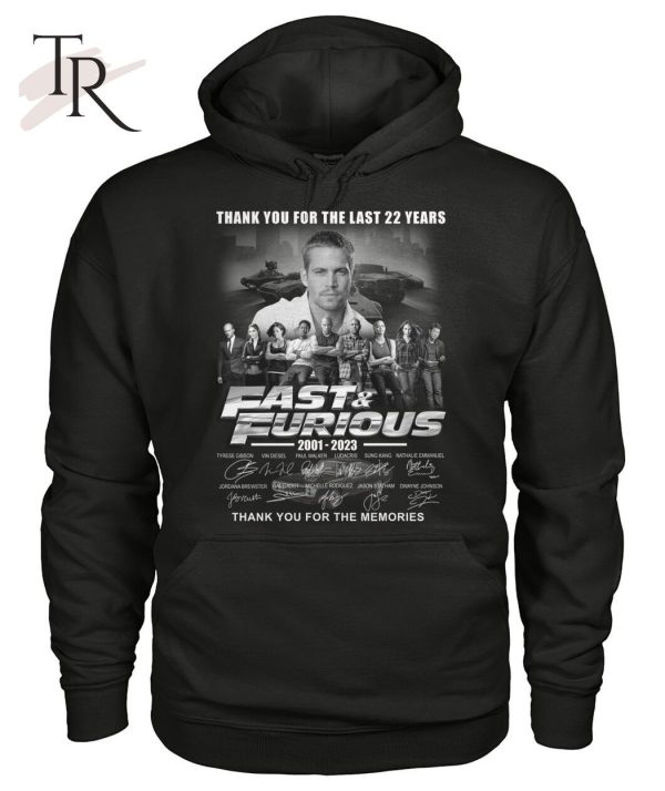 Thank You For The Last 22 Years Fast & Furious 2001 – 2023 Thank You For The Memories T-Shirt – Limited Edition