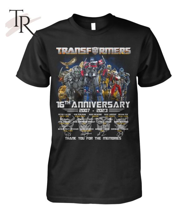 Transformers 16th Anniversary 2007 – 2023 Thank You For The Memories T-Shirt – Limited Edition