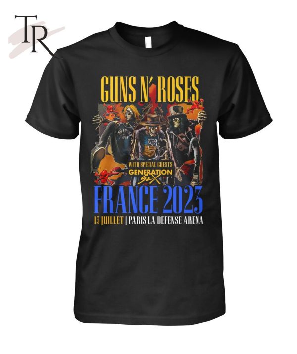 Guns N’ Roses With Special Guests Generation France 2023 13 Juillet Paris La Defense Arena T-Shirt – Limited Edition