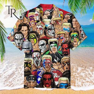 Wrestling Character Collage Art Hawaiian Shirt