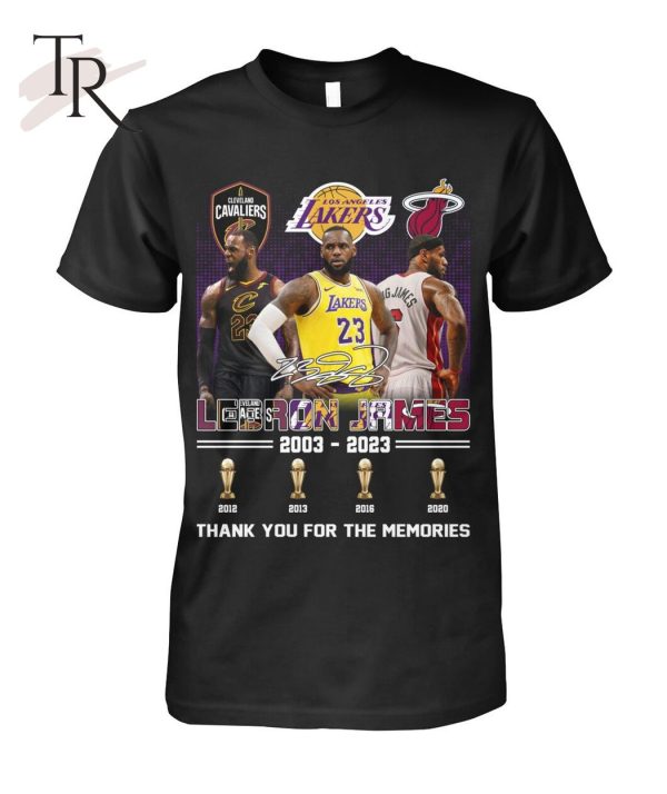 Lebron James 2003 – 2023 Thank You For The Memories T-Shirt – Limited Edition