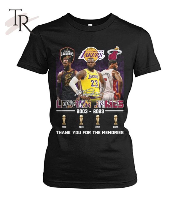 Lebron James 2003 – 2023 Thank You For The Memories T-Shirt – Limited Edition