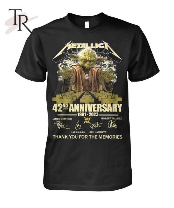 Metallica Baby Yoda 42nd Anniversary 1981 – 2023 Thank You For The Memories T-Shirt – Limited Edition