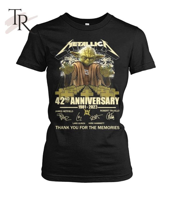 Metallica Baby Yoda 42nd Anniversary 1981 – 2023 Thank You For The Memories T-Shirt – Limited Edition