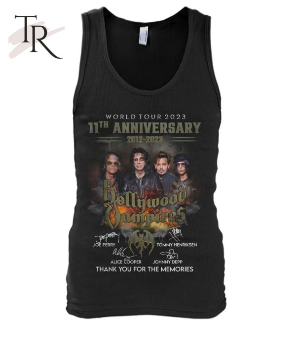 World Tour 2023 11th Anniversary 2012 – 2023 Hollywood Vampires Thank You For The Memories T-Shirt – Limited Edition