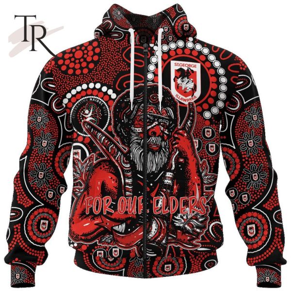 Personalized NRL St. George Illawarra Dragons Special NAIDOC Week Man Design Hoodie 3D