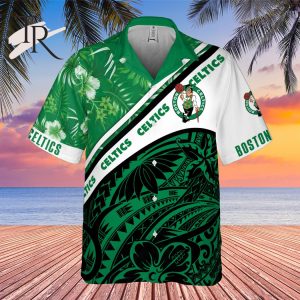 Boston Celtics Polynesian Pattern National National Basketball Association 2023 AOP Hawaiian Shirt