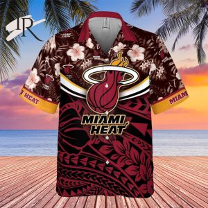 Miami Heat National National Basketball Association 2023 Polynesian Pattern AOP Hawaiian Shirt