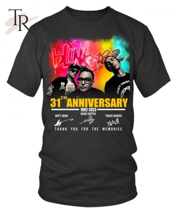 Blink 182 31th Anniversary 1992 – 2023 Thank You For The Memories T-Shirt – Limited Edition