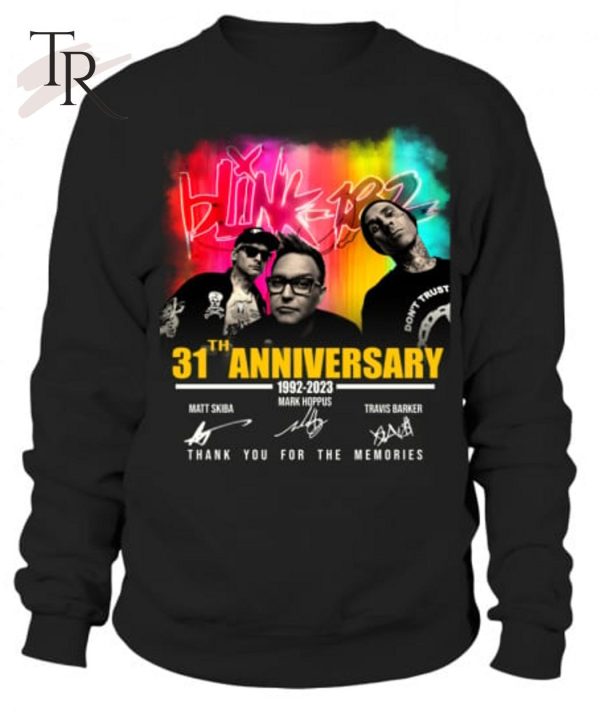 Blink 182 31th Anniversary 1992 – 2023 Thank You For The Memories T-Shirt – Limited Edition