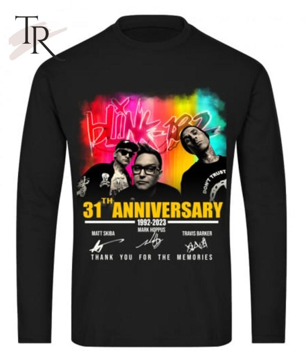 Blink 182 31th Anniversary 1992 – 2023 Thank You For The Memories T-Shirt – Limited Edition